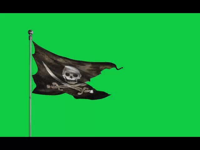 Pirate Flag Of Jack Rackham Wind Free Green Screen Video preview