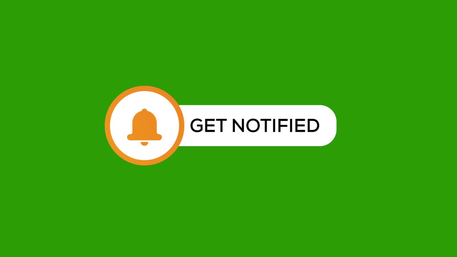 Orange Bell Icon Click Button Green Screen preview
