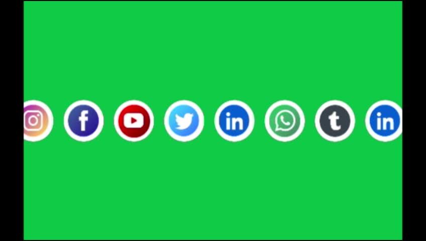 Social Media Apps On Hd Green Screen preview