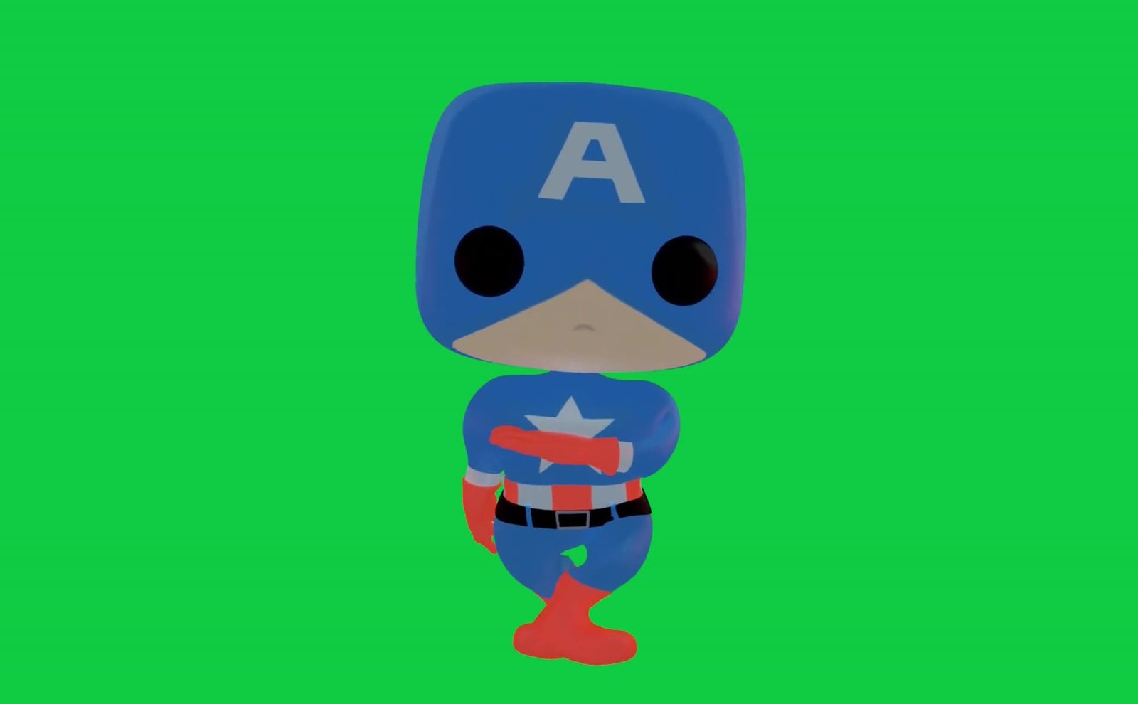 Catain America Cartoon Animation Free Green Screen Video preview