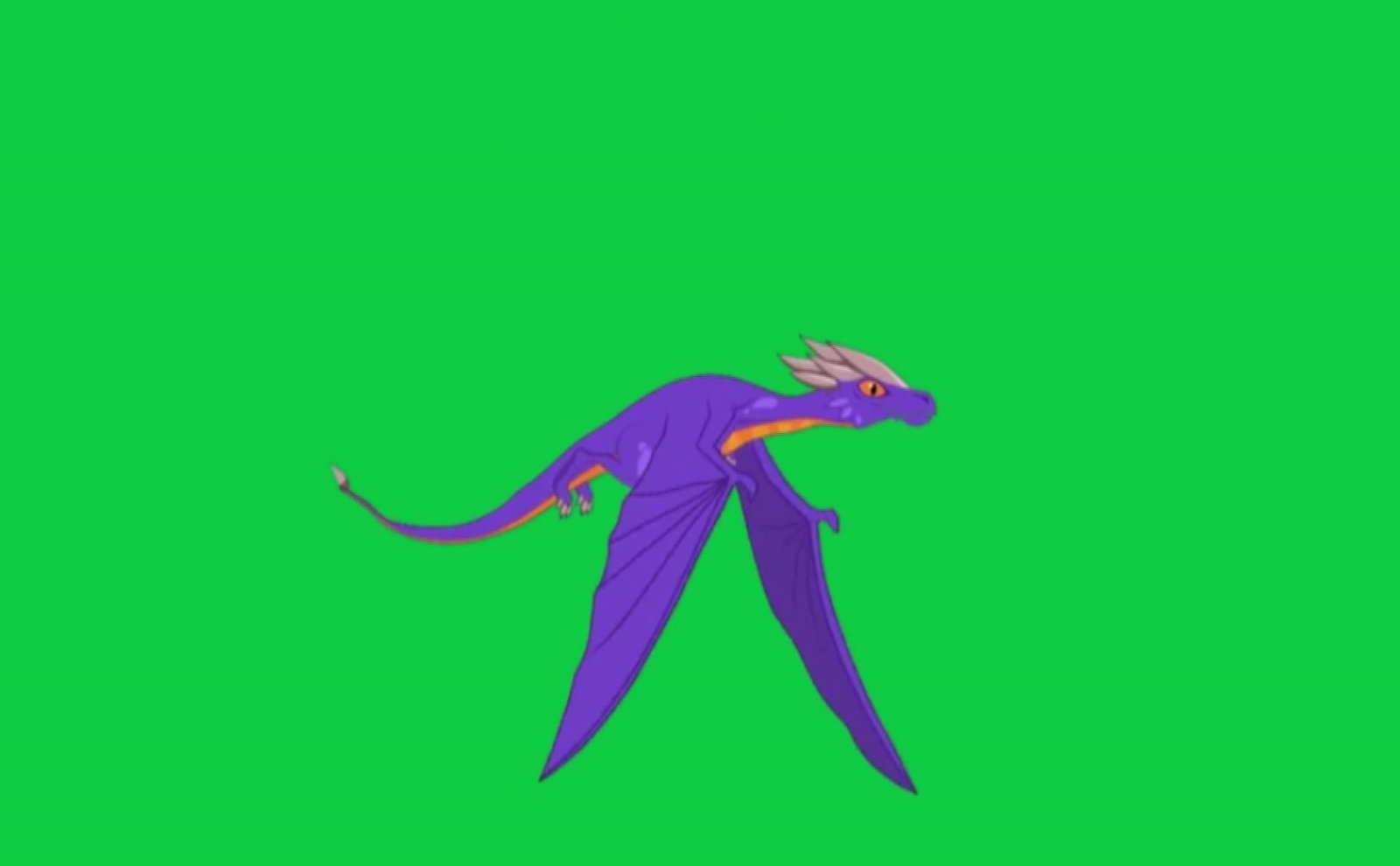 Flying Dragon Draco Cartoon Purple Free Green Screen Video preview