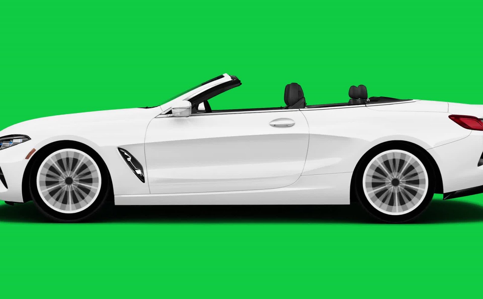 White Convertable Sports Car Free Green Scree Video preview