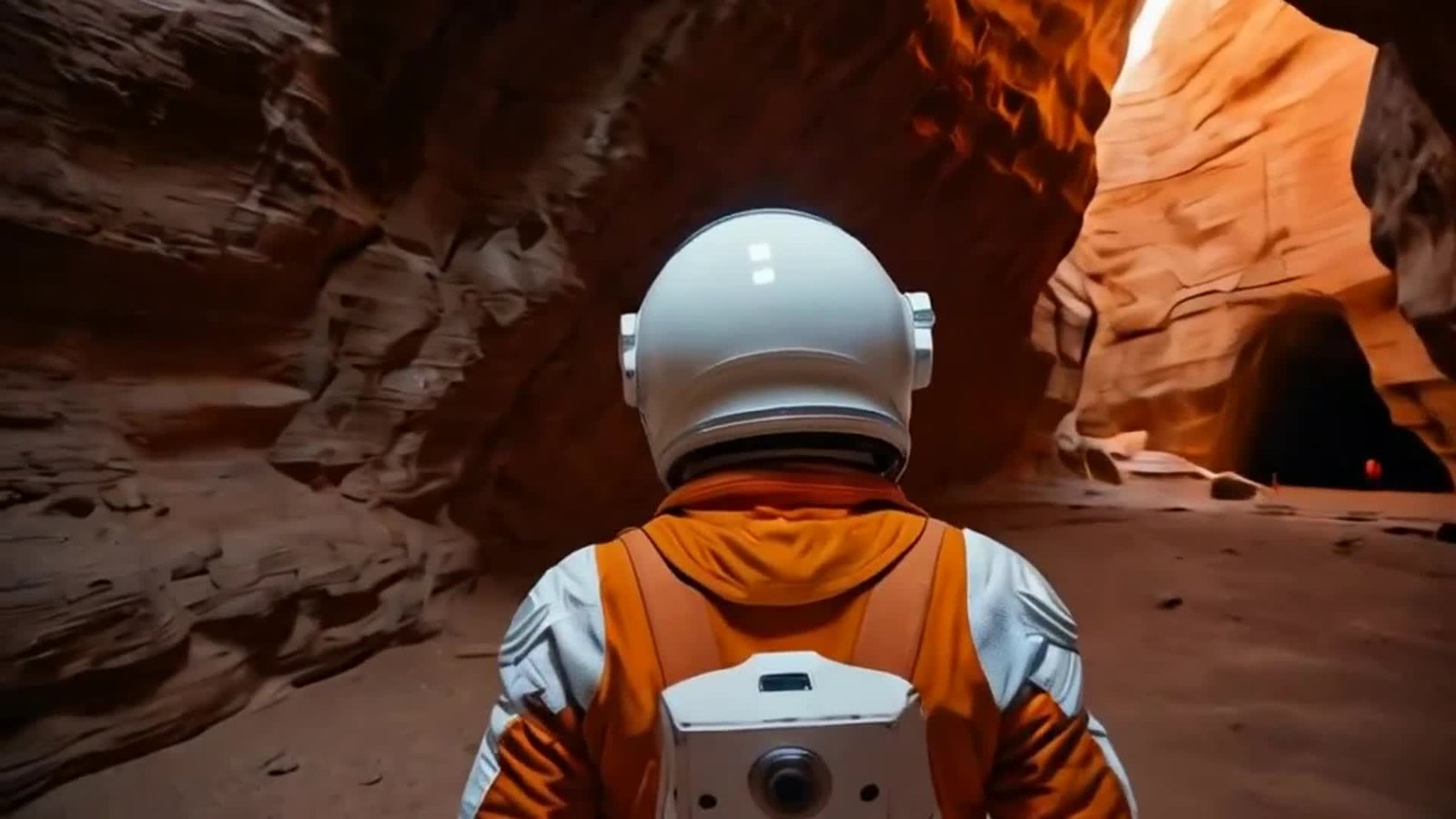 Astronaut in Space Suit Exploring Majestic Red Canyon preview