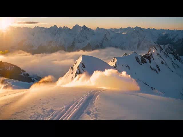 AI-Generated Golden Hour Mountain Skiing preview